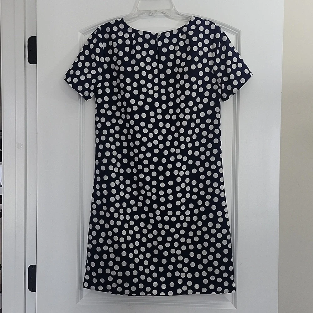 J. Crew Navy Polka Dot Gallery Dress NWOT